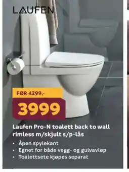Megaflis Laufen Pro-N toalett back to wall tilbud
