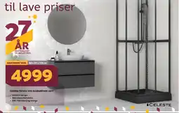 Megaflis Celeste Serata rett dusjkabinett sort tilbud