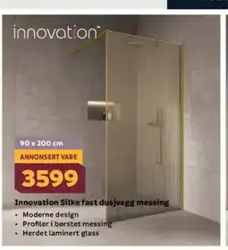 Megaflis Innovation Silke fast dusjvegg messing tilbud