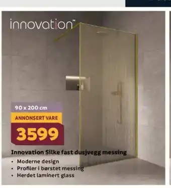 Megaflis Innovation Silke fast dusjvegg messing tilbud