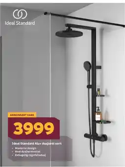 Megaflis Ideal Standard Alu+ dusjsett sort tilbud