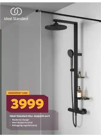 Megaflis Ideal Standard Alu+ dusjsett sort tilbud