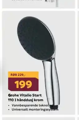 Megaflis Grohe Vitalio Start 110 I dusjsett krom tilbud