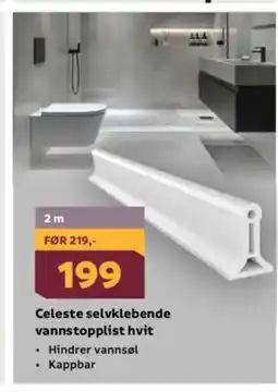 Megaflis Celeste selvklebende vannstopplist hvit tilbud