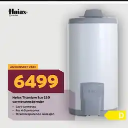 Megaflis Høiax Titanium Eco 250 varmtvannsbereder tilbud