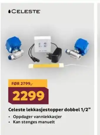 Megaflis Celeste lekkasjestopper dobbel 1/2" tilbud