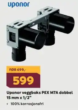 Megaflis Uponor Uponor veggboks PEX M7A dobbel tilbud