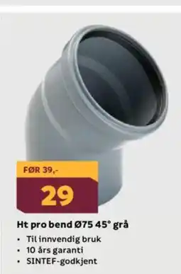 Megaflis Ht pro bend 075 45° grå tilbud