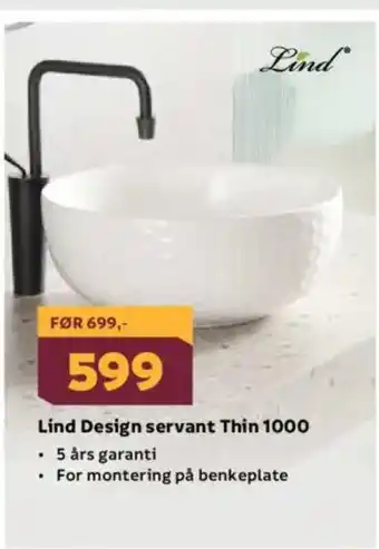 Megaflis Lind Design servant Thin 1000 tilbud