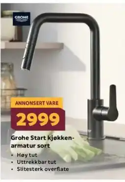 Megaflis Grohe Start kjøkken- armatur sort tilbud