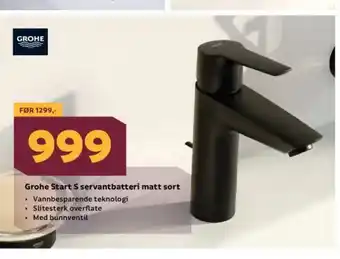Megaflis Grohe Start servantarmatur xl sort tilbud
