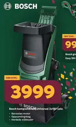 Megaflis Bosch kompostkvern Universal 2x18V solo tilbud