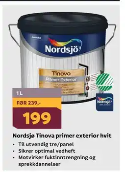 Megaflis Nordsjø Tinova primer exterior hvit tilbud