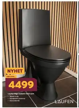 Megaflis Laufen Rigo toalett matt sort tilbud