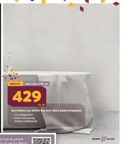 Megaflis BerryAlloc Lys Skifer Børstet Slett baderomspanel tilbud
