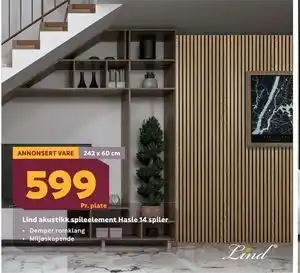 Megaflis Lind akustikk spileelement Hasle 14 spiler tilbud