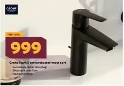 Megaflis Grohe Start S servantbatteri matt sort tilbud