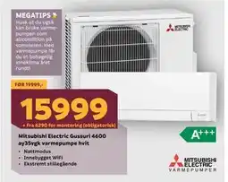 Megaflis Mitsubishi Electric Gussuri 4600 ay35vgk varmepumpe hvit tilbud