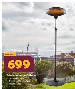Megaflis Terrassevarmer m/gulvstativ tilbud