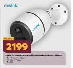 Megaflis Reolink Go Plus utendørs batteridrevet overvåkningskamera 4G 4mp V3 tilbud