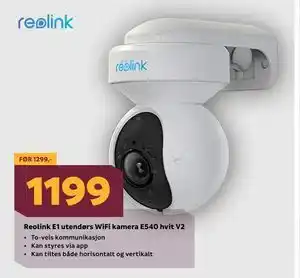 Megaflis Reolink E1 utendørs WiFi kamera E540 hvit V2 tilbud