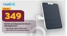 Megaflis Reolink solcellepanel hvit til overvåkningskamera tilbud