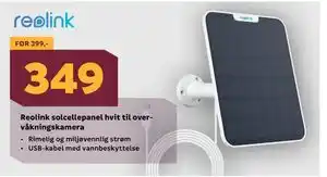 Megaflis Reolink solcellepanel hvit til overvåkningskamera tilbud
