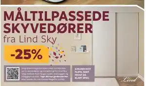 Megaflis MÅLTILPASSEDE SKYVEDØRER fra Lind Sky tilbud