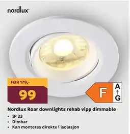 Megaflis Nordlux Roar downlights rehab vipp dimmable tilbud