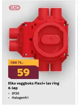 Megaflis Elko veggboks Flexi+ lav ring 6-løp tilbud