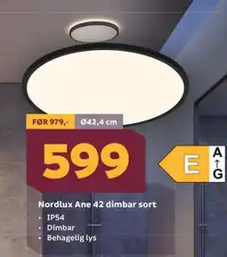 Megaflis Nordlux Ane 42 dimbar sort tilbud