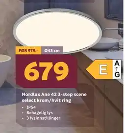 Megaflis Nordlux Ane 42 3-step scene select krom/hvit ring tilbud
