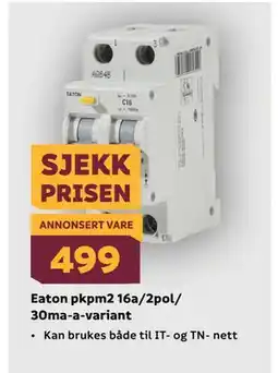 Megaflis Eaton pkpm2 16a/2pol/ 30ma-a-variant tilbud