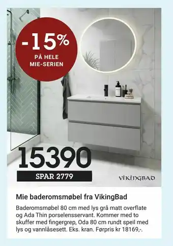 Baderingen Mie baderomsmøbel fra VikingBad tilbud