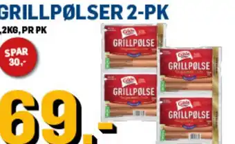 Price Lagerbutikk GRILLPØLSER 2-PK tilbud