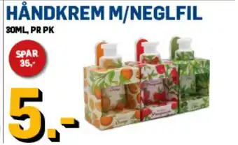 Price Lagerbutikk HÅNDKREM M/NEGLFIL tilbud