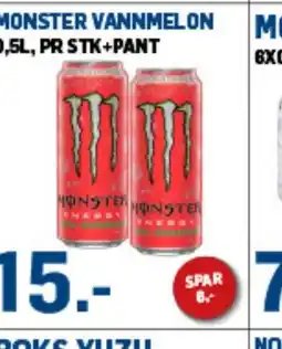 Price Lagerbutikk MONSTER VANNMELON 0,5L, PR STK+PANT tilbud