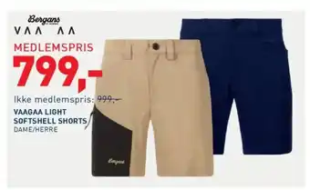 Intersport Bergans VAAGAA LIGHT SOFTSHELL SHORTS tilbud