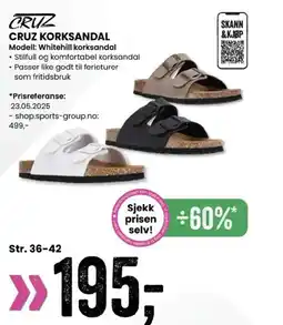 Sport Outlet CRUZ KORKSANDAL tilbud