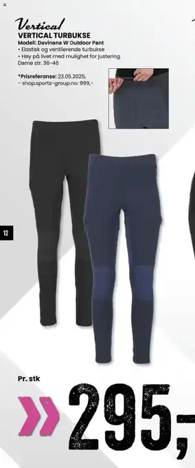 Sport Outlet Vertical VERTICAL TURBUKSE Modell: Davinana W Outdoor Pant Elastisk og ventilerende turbukse tilbud