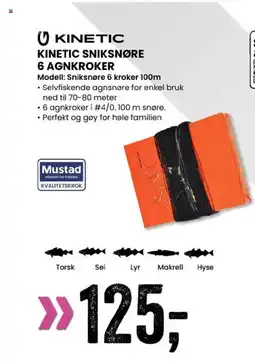 Sport Outlet KINETIC SNIKSNØRE 6 AGNKROKER tilbud