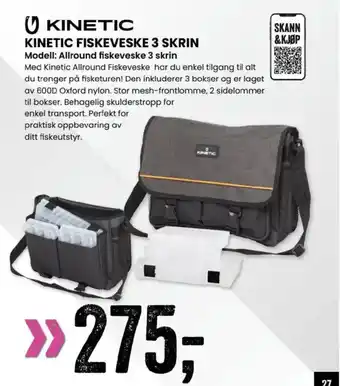 Sport Outlet KINETIC FISKEVESKE 3 SKRIN tilbud