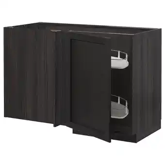 IKEA Metod Benkehjørneskap m uttrekkbar innred, svart/lerhyttan svartbeiset, 128x68 cm tilbud