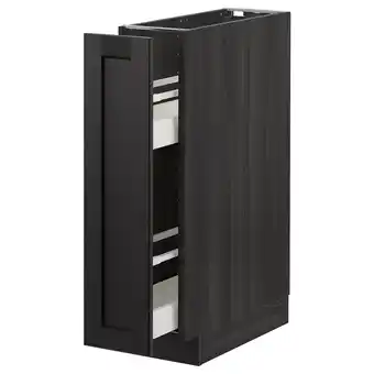 IKEA Metod Benkeskap m utrb innr, svart/lerhyttan svartbeiset, 20x60 cm tilbud