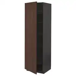 IKEA Metod Høyskap med hylleplater, svart/sinarp brun, 60x60x200 cm tilbud