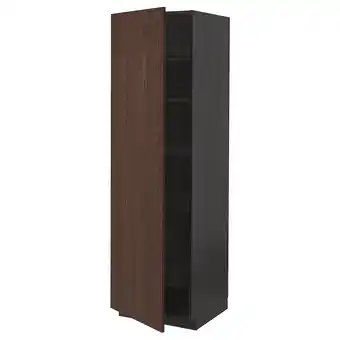 IKEA Metod Høyskap med hylleplater, svart/sinarp brun, 60x60x200 cm tilbud
