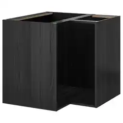 IKEA Metod Benkehjørneskapstamme, tremønstret svart, 88x60x80 cm tilbud