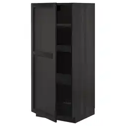 IKEA Metod Høyskap med hylleplater, svart/lerhyttan svartbeiset, 60x60x140 cm tilbud