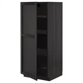 IKEA Metod Høyskap med hylleplater, svart/lerhyttan svartbeiset, 60x60x140 cm tilbud