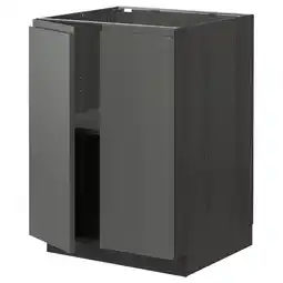 IKEA Metod Benkeskap m hylleplate/2 dører, svart/voxtorp mørk grå, 60x60 cm tilbud